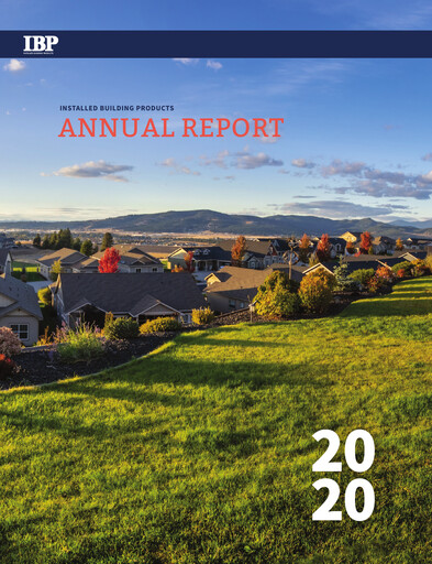 Thumbnail Installed Building Products Annual Report 2020