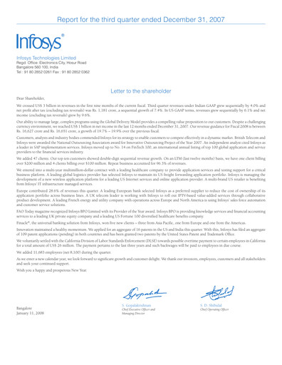 Vorschaubild Infosys Quartalsbericht 2007-q3