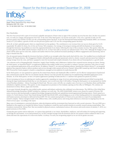 Vorschaubild Infosys Quartalsbericht 2009-q3