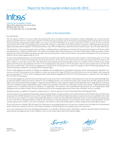 Vorschaubild Infosys Quartalsbericht 2010-q1