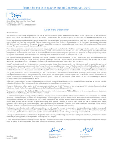 Vorschaubild Infosys Quartalsbericht 2010-q3