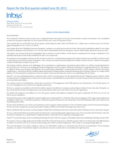 Vorschaubild Infosys Quartalsbericht 2012-q1
