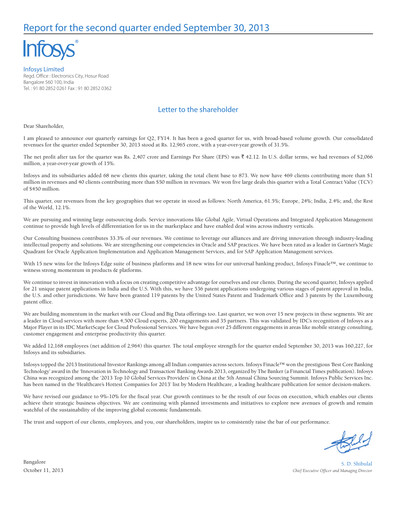 Vorschaubild Infosys Quartalsbericht 2013-q2