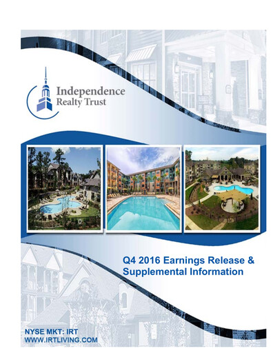 Thumbnail Independence Realty Trust
 Quarterly Report 2016-q4