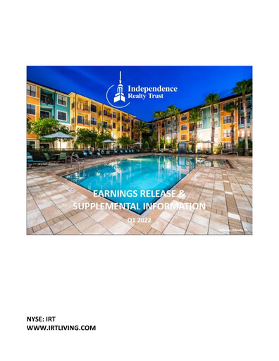 Thumbnail Independence Realty Trust
 Quarterly Report 2022-q1