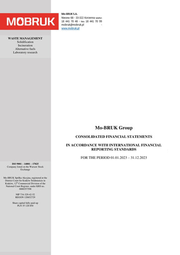 Miniature Mo-BRUK S.A. Bilan financier 2023