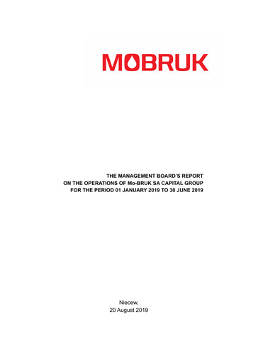 Miniature Mo-BRUK S.A. Rapport semestriel 2019-h1