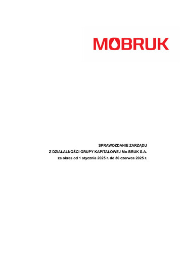 Miniature Mo-BRUK S.A. Rapport semestriel 2025-h1