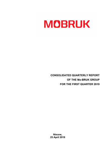 Miniature Mo-BRUK S.A. Rapport trimestriel 2019-q1