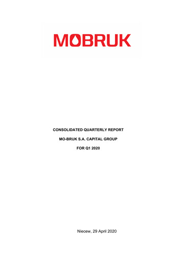 Miniature Mo-BRUK S.A. Rapport trimestriel 2020-q1