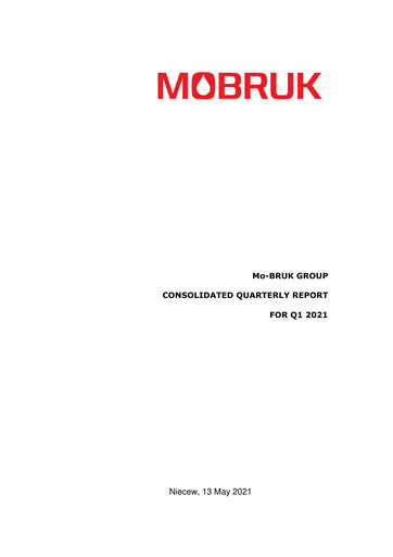 Miniature Mo-BRUK S.A. Rapport trimestriel 2021-q1