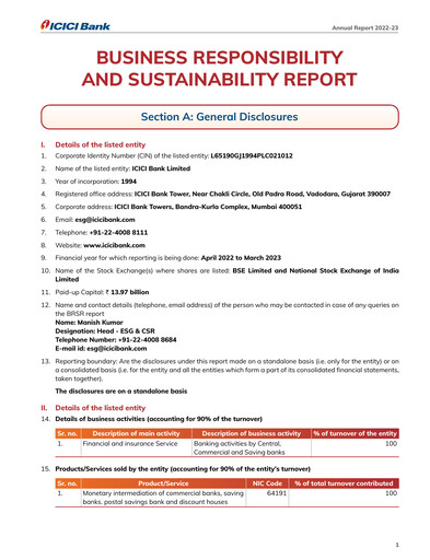 Thumbnail ICICI Bank Sustainability Report 2020-2023