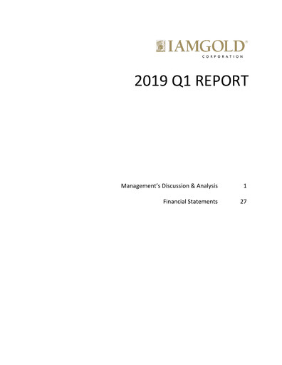 Thumbnail Iamgold
 Quarterly Report 2019-q1