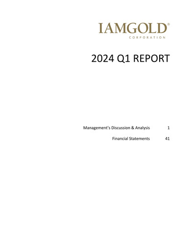 Miniature Iamgold
 Rapport trimestriel 2024-q1