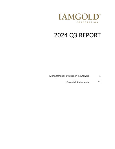 Miniature Iamgold
 Rapport trimestriel 2024-q3