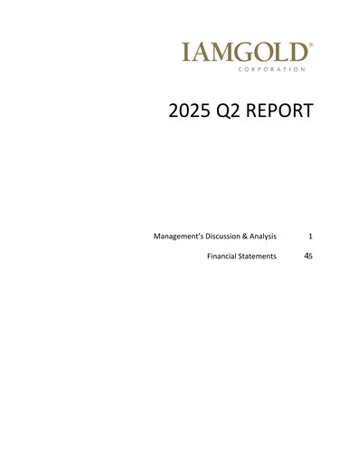 Miniature Iamgold
 Rapport trimestriel 2025-q2