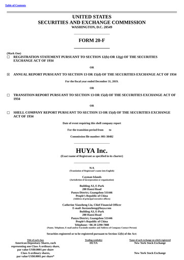 Thumbnail Huya Annual Report 2019