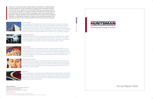 Thumbnail Huntsman Corporation
 Annual Report 2008