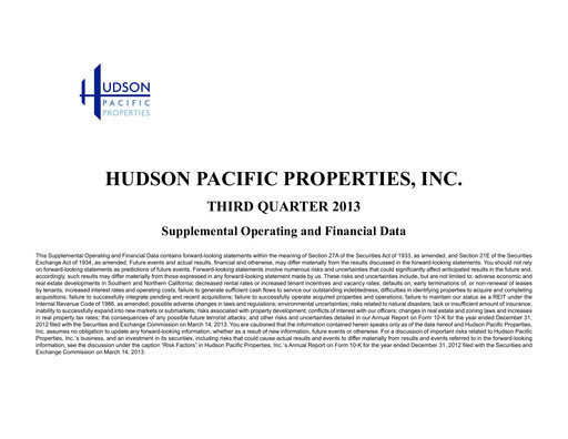 Thumbnail Hudson Pacific Properties
 Quarterly Report 2013-q3