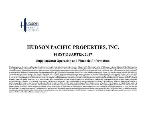 Thumbnail Hudson Pacific Properties
 Quarterly Report 2017-q1