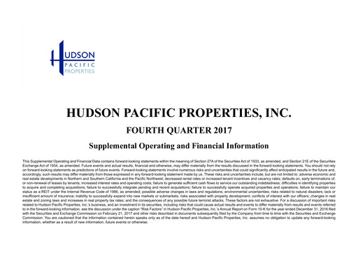 Thumbnail Hudson Pacific Properties
 Quarterly Report 2017-q4