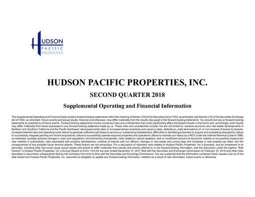 Thumbnail Hudson Pacific Properties
 Quarterly Report 2018-q2