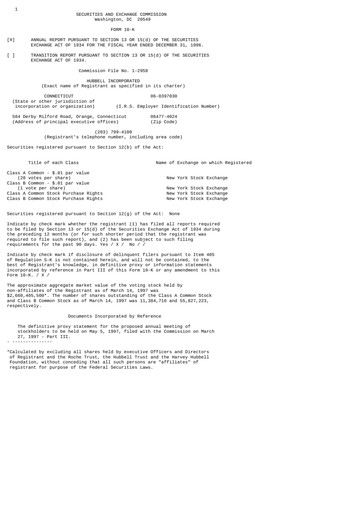 Thumbnail Hubbell Annual Report 1996