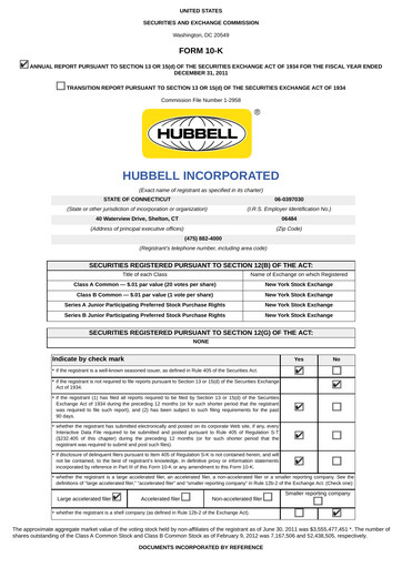 Thumbnail Hubbell Annual Report 2011
