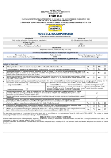 Thumbnail Hubbell Annual Report 2023