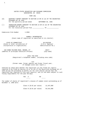 Miniature Hubbell Rapport trimestriel 1996-q3