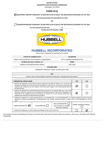Miniature Hubbell Rapport trimestriel 2012-q1