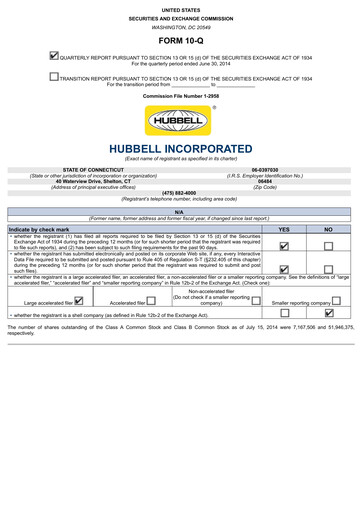 Miniature Hubbell Rapport trimestriel 2014-q2