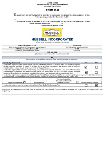 Miniature Hubbell Rapport trimestriel 2014-q3
