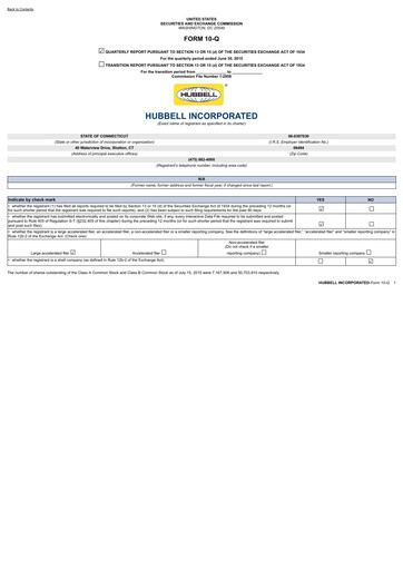 Miniature Hubbell Rapport trimestriel 2015-q2