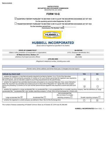 Miniature Hubbell Rapport trimestriel 2016-q3
