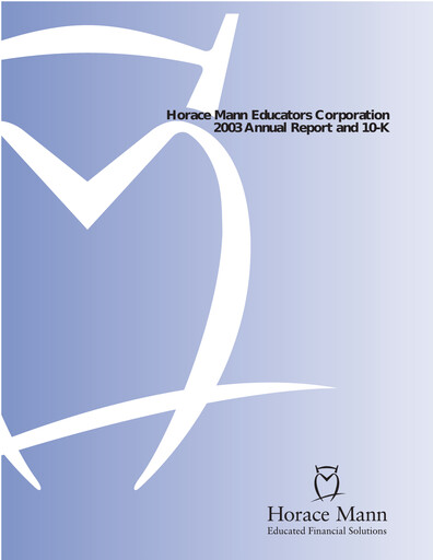 Thumbnail Horace Mann Educators Annual Report 2003