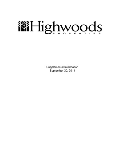 Thumbnail Highwoods Properties
 Quarterly Report 2011-q3