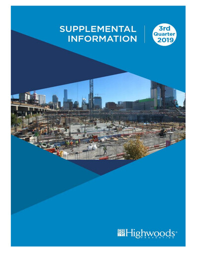 Thumbnail Highwoods Properties
 Quarterly Report 2019-q3