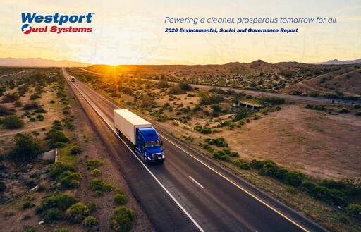 Thumbnail Westport Fuel Systems ESG Report 2020