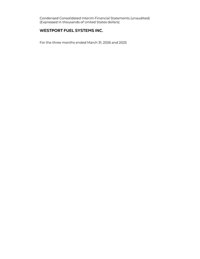 Vorschaubild Westport Fuel Systems Quartalsbericht 2026-q1