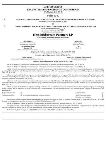 Thumbnail Hess Midstream Annual Report 2017