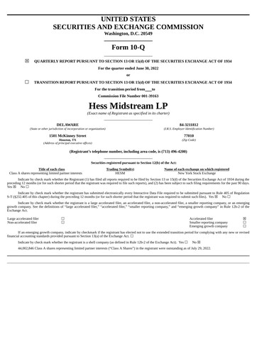 Thumbnail Hess Midstream Quarterly Report 2022-q2
