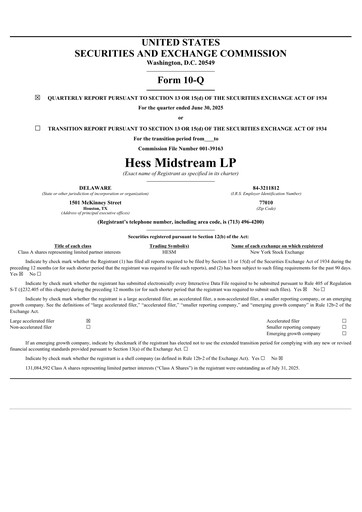 Thumbnail Hess Midstream Quarterly Report 2025-q2