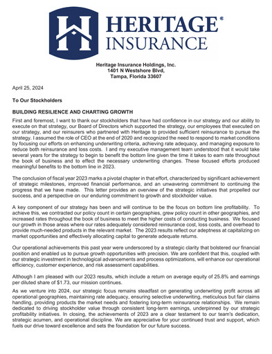 Thumbnail Heritage Insurance Annual Report 2023