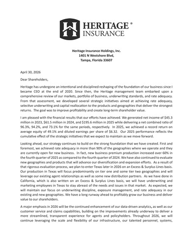 Thumbnail Heritage Insurance Annual Report 2025