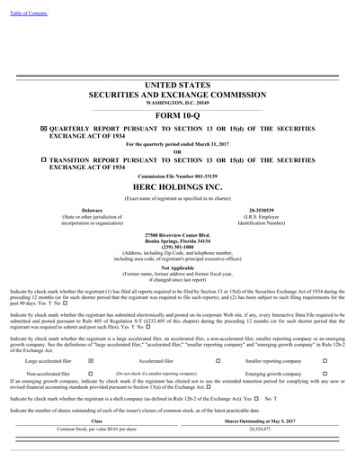 Thumbnail Herc Holdings
 Quarterly Report 2017-q1