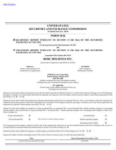 Thumbnail Herc Holdings
 Quarterly Report 2017-q3