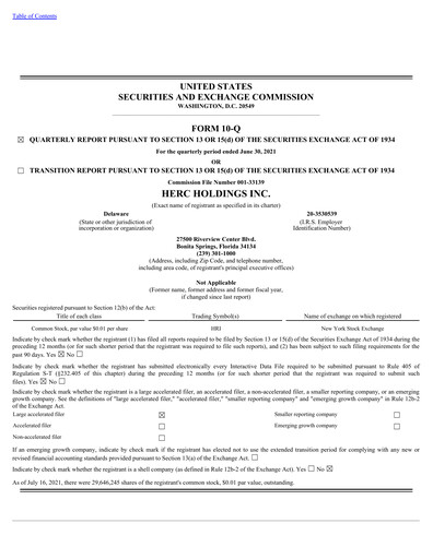 Thumbnail Herc Holdings
 Quarterly Report 2021-q2
