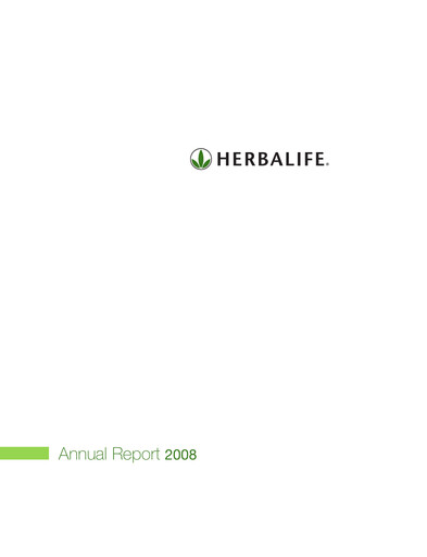 Thumbnail Herbalife Annual Report 2008