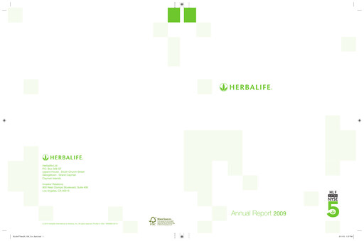 Thumbnail Herbalife Annual Report 2009